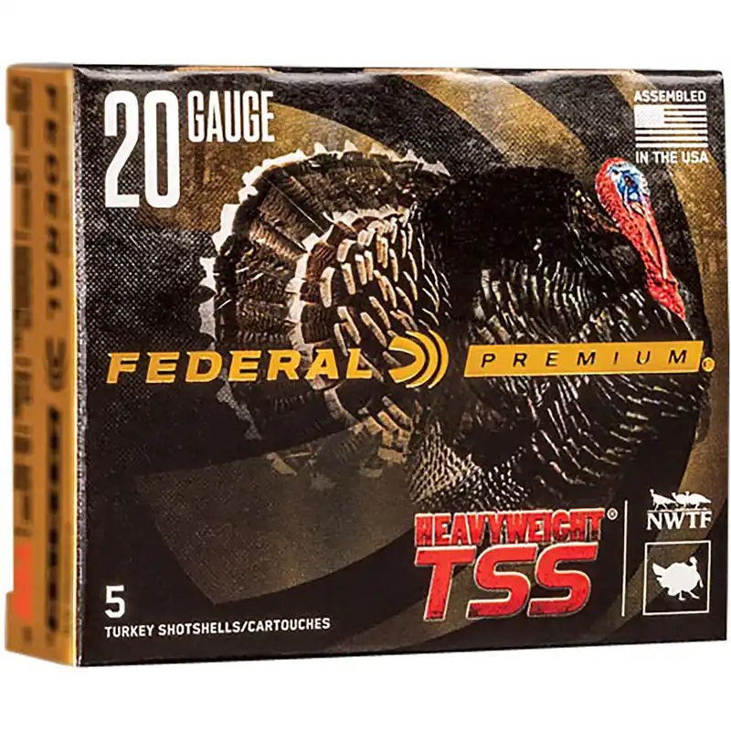 Federal Premium Turkey Heavyweight TSS Shotshells 20 Gauge 2.75" 1-1/8 oz 9 Tungsten Shot 5 Shells Per Box
