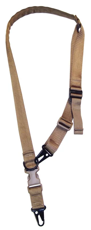 Tacshield Warrior 2-in-1 Sling made of Coyote Webbing with HK Snap Hook & Padded Fast Adjust Design for Rifle/Shotgun