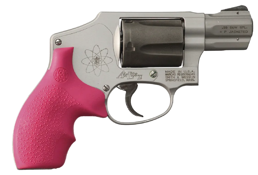 Hogue Monogrip for S&W J- Frame Round Butt Molded Rubber Bantam Style Pink 61007