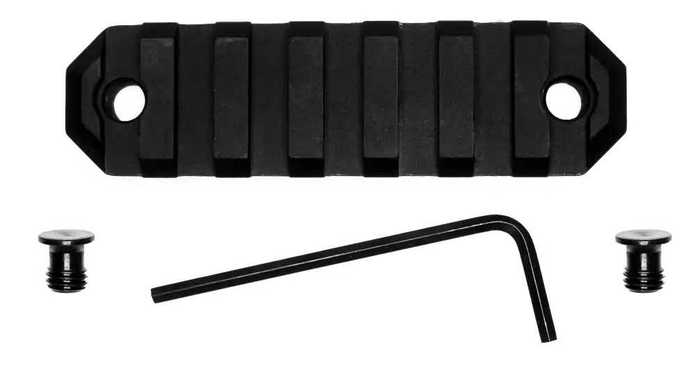 GrovTec KeyMod 7-Slot Picatinny Rail Section, 3 in Aluminum Type III Hard Anodized Black GTSW228