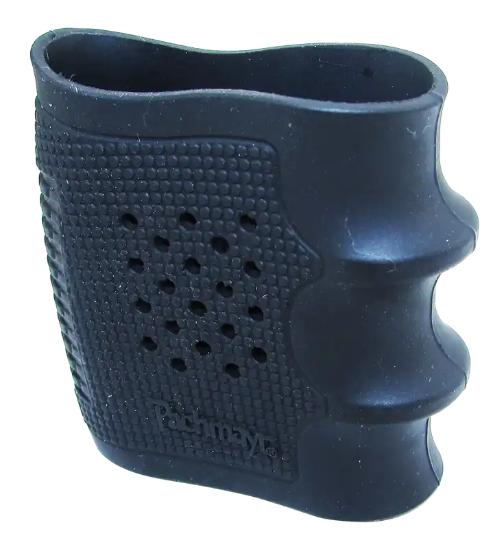 Pachmayr Tactical Grip Glove Slip-On Rubber Pistol Grip, Finger Grooves, Black Finish 05166