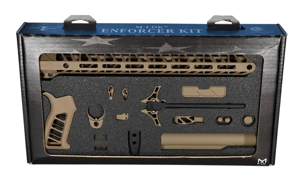 TIMBER CREEK OUTDOOR INC Enforcer Complete AR-15 Build Kit, 15in M-LOK, Flat Dark Earth TCOEKFDE