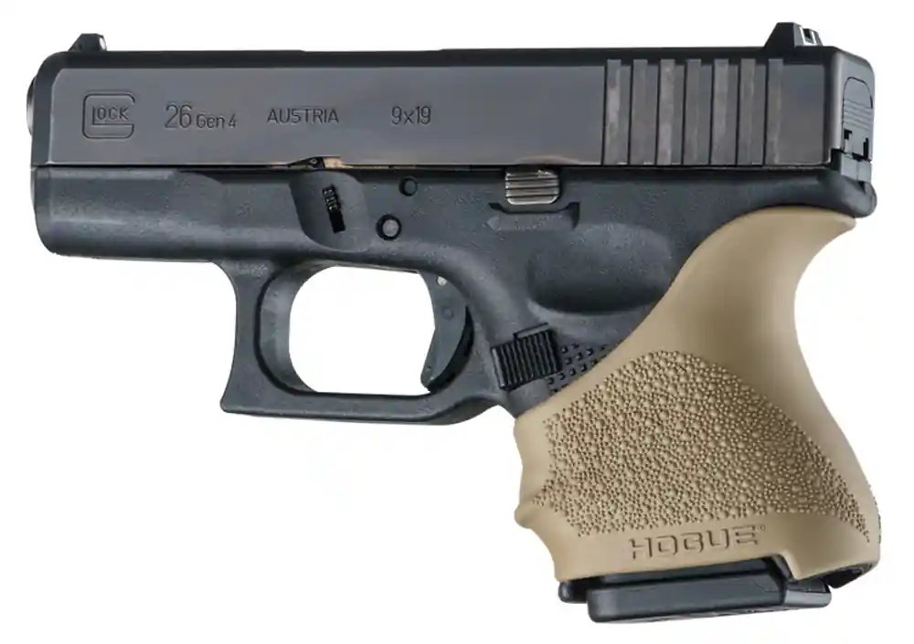 Hogue HandAll Beavertail Grip Sleeve for Glock 26/27, Textured Flat Dark Earth Rubber 18603