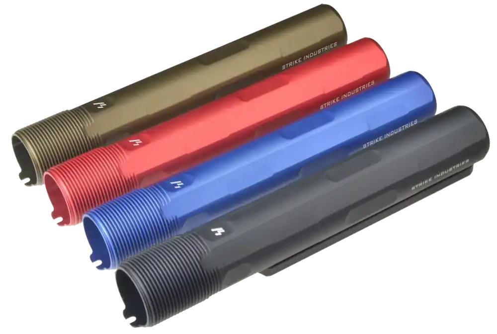 Strike Advanced Receiver Extension 7-Position Mil-Spec Buffer Tube for AR-15/AR-10, Red ARARET7RED