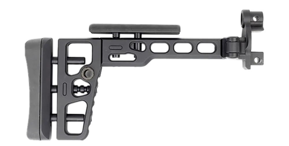 Samson S.A.S Folding Stock with MP5K End Cap, Rubber Buttpad, Black Aluminum 040616601