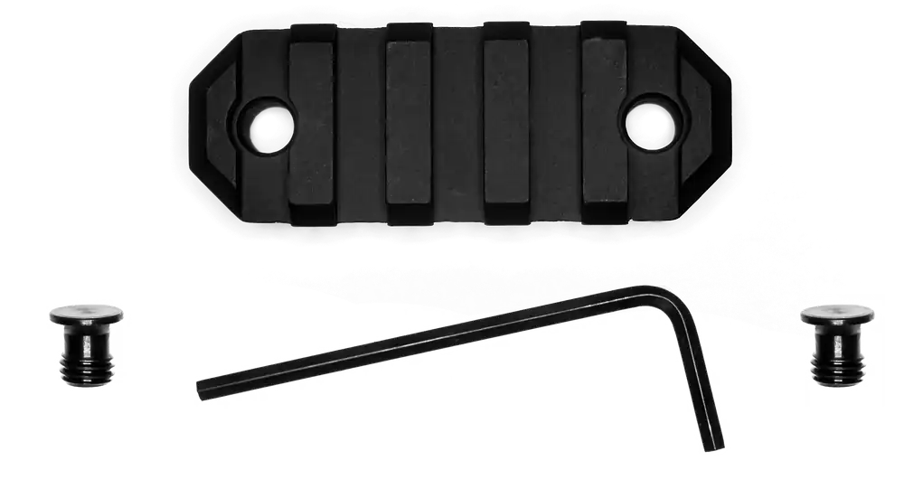 Grovtec US Inc KeyMod 5-Slot Picatinny Rail Section, 2.2in Type III Hard Anodized Black GTSW227
