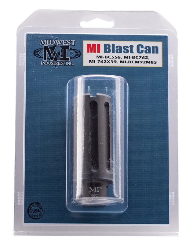 Midwest Industries Blast Can Linear Compensator 1/2x28 for 5.56 NATO, Black Hardcoat Anodized MIBC556
