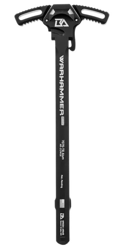 Breek Arms WARHAMMER Mod2 Ambidextrous AR-15/M16 Charging Handle, 7075-T6 Aluminum Black BRK522