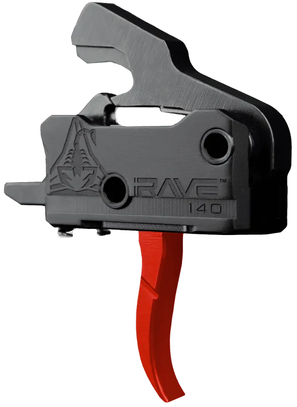 Rise Armament RA-140 RAVE 140 Super Sporting AR-Style Trigger Curved Black/Red w/ Anti-Walk Pins T017RED