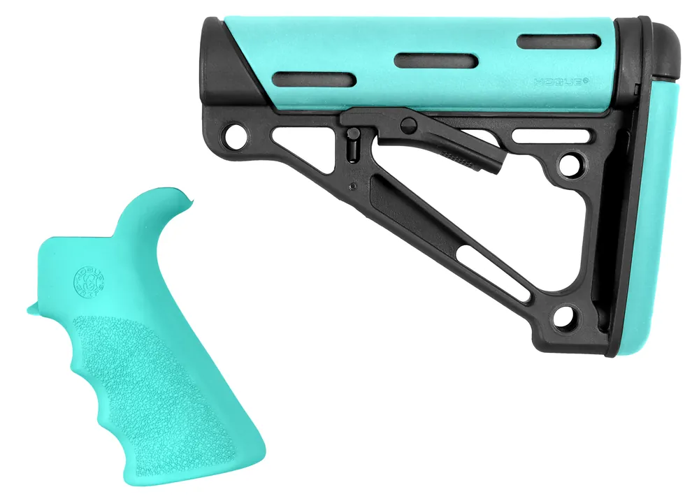 Hogue AR-15/M16 OverMolded 2-Piece Kit Collapsible Stock & Beavertail Grip, Commercial Fit 13455
