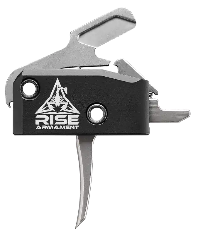 Rise Armament RA-434 Drop-In Single-Stage Flat AR Trigger 3.5 lb Pull, Anti-Walk Pins RA434SLVRAWP
