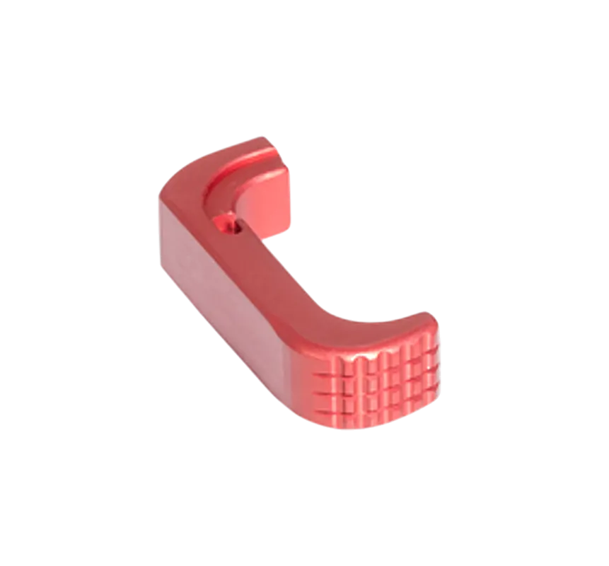 Timber Creek Outdoors Extended Magazine Release for Glock 43X, Anodized Red Aluminum GL43XEMRR