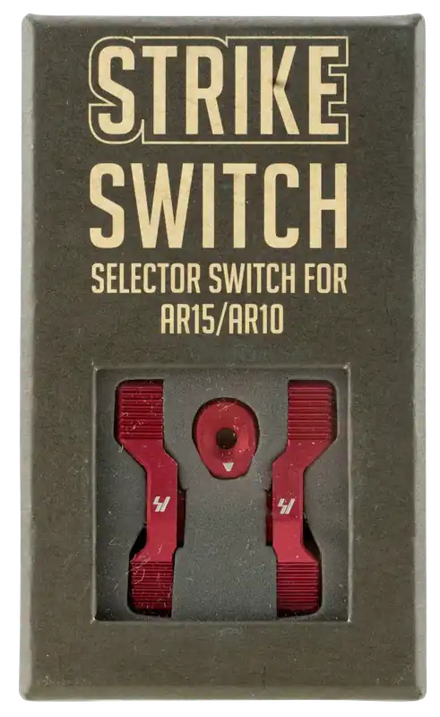 Strike Switch Ambidextrous AR-Platform Safety Selector, 60/90° Throw, Red Aluminum ARSSSRED
