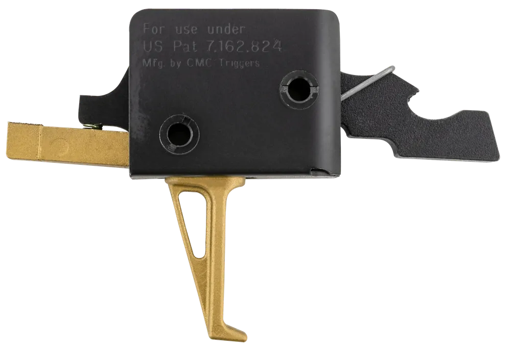 CMC Triggers AR-15 Drop-In Gold Finger Single-Stage Flat Trigger, 3-3.5 lb Pull, Gold 91503GF