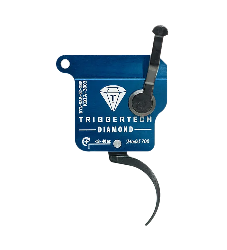 TriggerTech Diamond Single-Stage Curved Trigger for Remington 700 Left-Hand, No Bolt Release R7LSAB02TNP