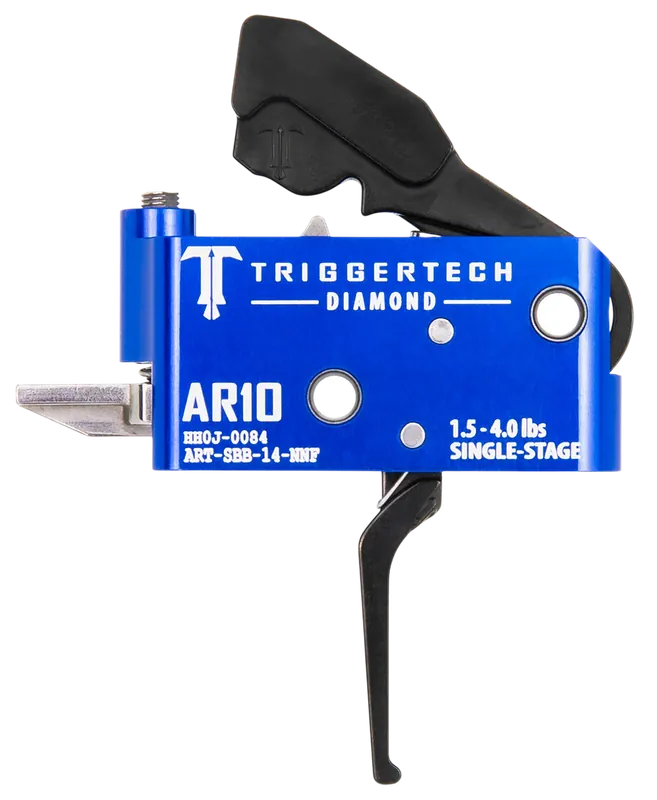 TRIGGERTECH Diamond AR-10 Drop-In Trigger, Black Straight Flat Shoe ARTSAB14NNF