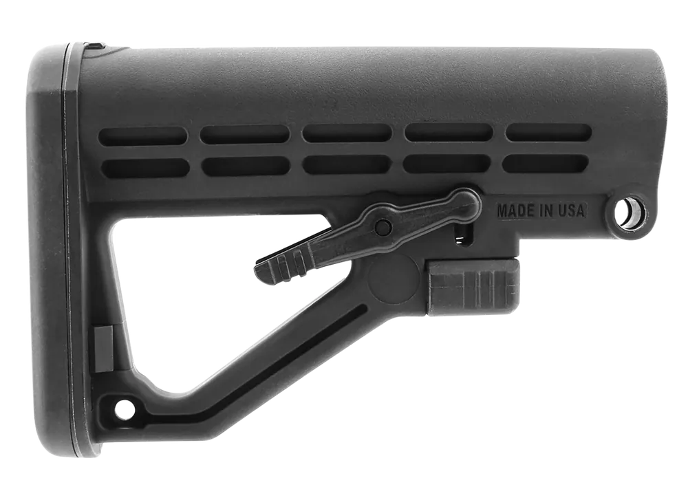 TacFire Mil-Spec Adjustable Stock with Recoil Pad, Black, Made in USA MAR082B