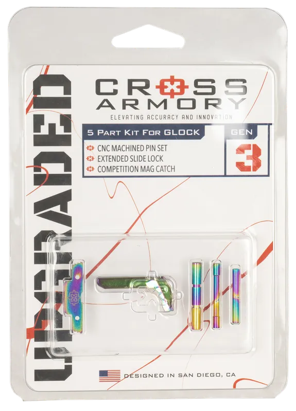Cross Armory Polymer80 P80 Gen 1-3 3-Piece Upgrade Kit (Rainbow) w/ Extended Controls CRGOKRB