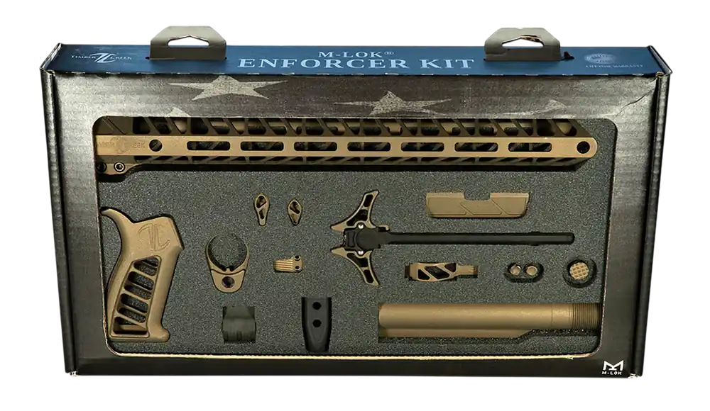 TIMBER CREEK OUTDOOR INC Enforcer Complete AR-15 Build Kit, 15in M-LOK Handguard, Burnt Bronze TCOEKBB