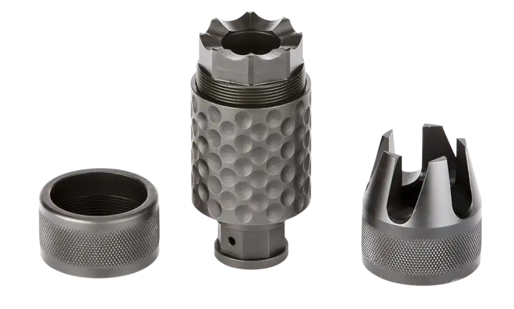Spikes Barking Spider 2 .30 Cal Muzzle Brake, Black Nitride 4140 Steel, 5/8-24 Thread SAKB0200
