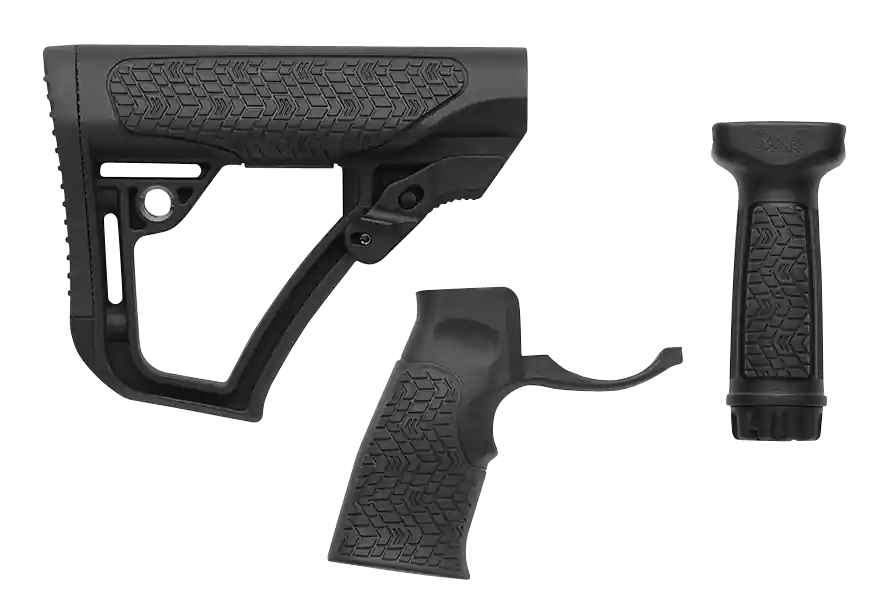 Daniel Defense AR-15 Furniture Kit Collapsible Stock, Pistol Grip & Vertical Foregrip Black 2810206145006