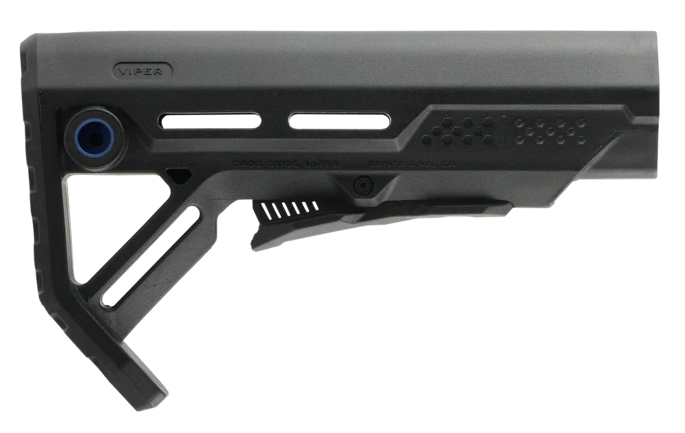 Strike MOD1 Mil-Spec AR-15/M16 Carbine Buttstock, Polymer Black/Blue STRIKEESMOD1BKBLU