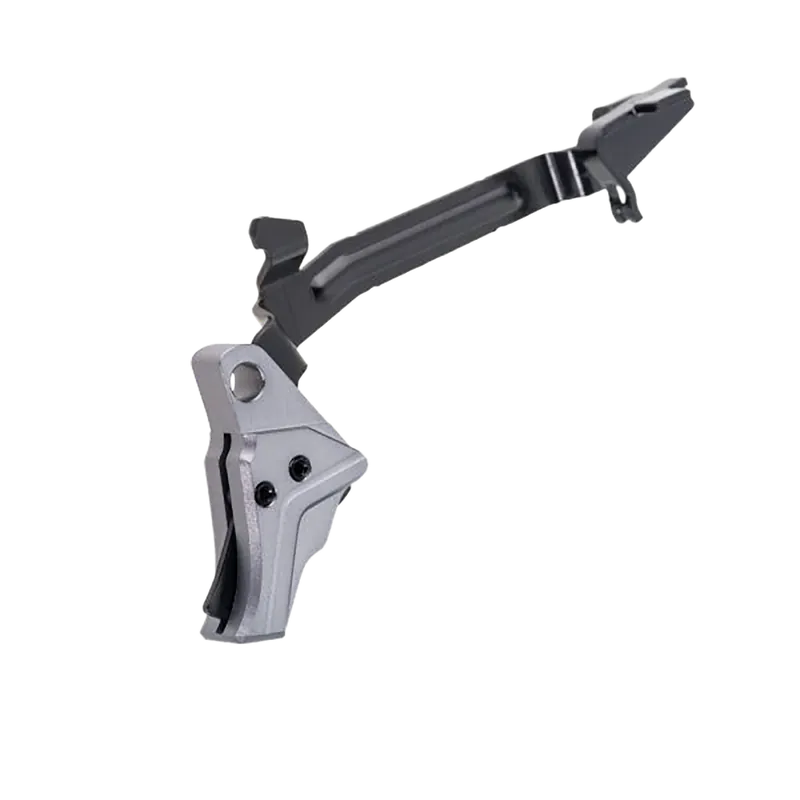 Tyrant CNC I.T.T.S. Trigger w/ Bar for Glock Gen 3-4 Pistols, Gray/Black Aluminum TDGTRIG34GREYBLACKBAR