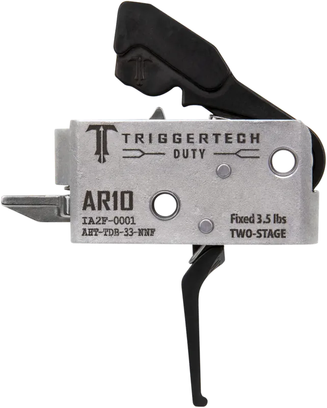 TriggerTech AR-10 Duty Two-Stage Flat Trigger, Fixed 3.5 lb Pull, Zero Creep Tech AHTTDB33NNF