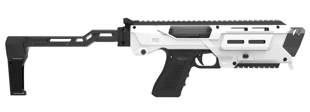 Meta Tactical MX-1 Glock Conversion Kit Chassis, White Aluminum Frame w/ M-LOK & Picatinny Rails MX1-PS-WT