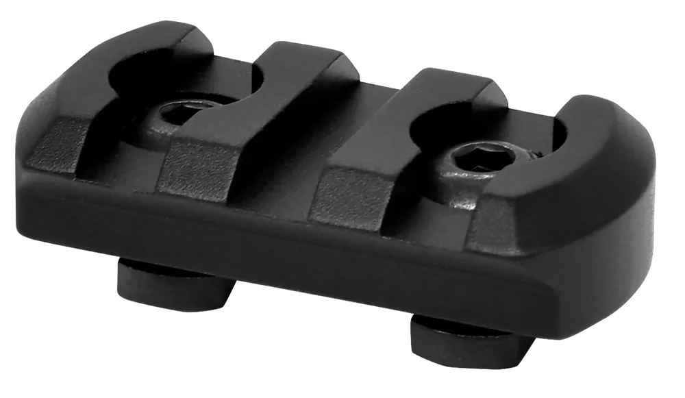 Warne M-LOK 3-Slot Picatinny Rail Section, 6061-T6 Black Anodized Aluminum 6201M