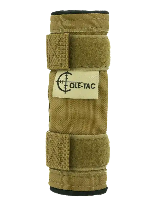 COLE-TAC Baby Python Suppressor Cover, 5in Cordura Nylon Coyote Brown w/ BOA Locking Straps BPC102