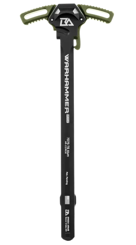 Breek Warhammer MOD2 Ambidextrous AR-15/M16 Charging Handle, OD Green Aluminum BRK522RGREEN