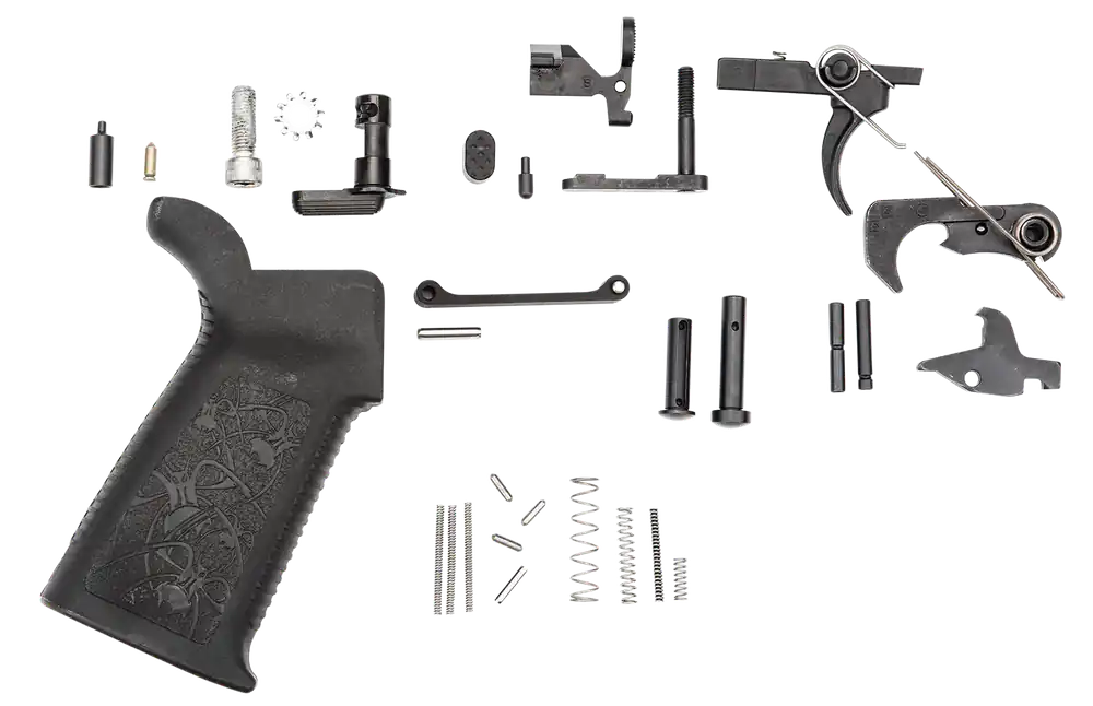 Spikes Tactical Standard AR Lower Parts Kit Multi-Caliber, Black Oxide Stainless Pins, SLPK101