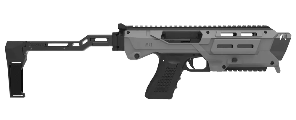 Meta Tactical MX-1 Glock Conversion Kit Chassis, Gray Aluminum Frame, M-LOK/Picatinny, MX1-PS-GY