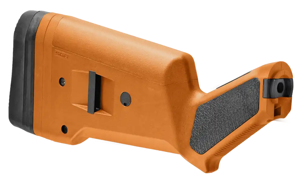 Magpul SGA Adjustable Shotgun Stock for Mossberg 500/590/590A1, Orange Synthetic MAG490ORG