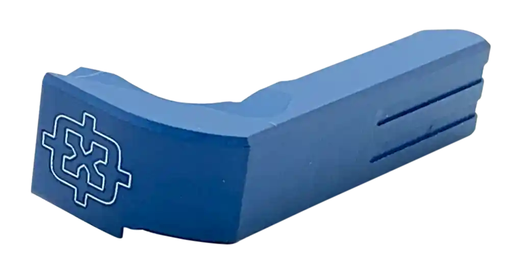 Cross Armory Extended Magazine Catch for Glock Gen 1-3 & P80, 7075-T6 Blue Anodized Aluminum CRGMCBL