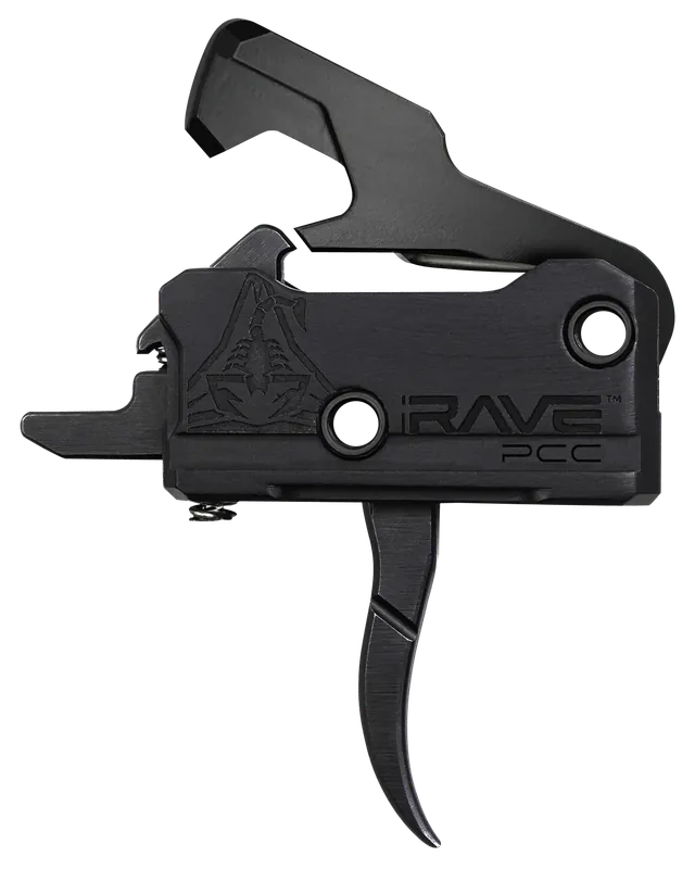 Rise Armament Rave PCC Single-Stage Curved AR Trigger, 3.5 lb Pull, Black Nitride T017PCCBLK