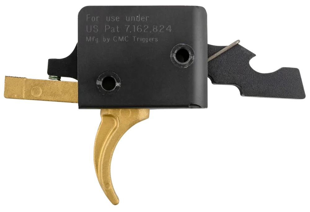 CMC Triggers Drop-In Gold Finger Single-Stage Curved AR-15 Trigger 3-3.5 lb Pull 91501GF