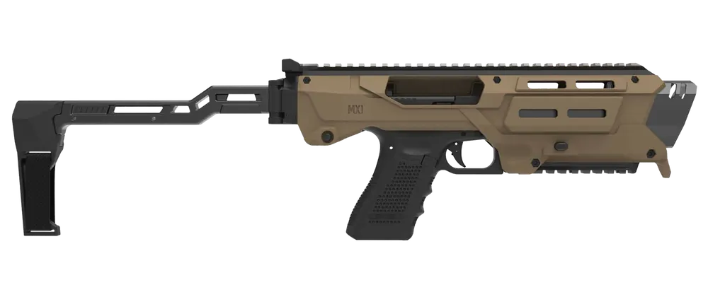 Meta Tactical LLC MX-1 Glock Conversion Kit Tan Aluminum Chassis w/ M-LOK & Picatinny, MX1-PS-TN