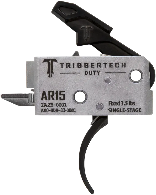 TRIGGERTECH Duty AR-15 Single-Stage Curved Drop-In Trigger, Fixed 3.5 lb Pull AH0SDB33NNC
