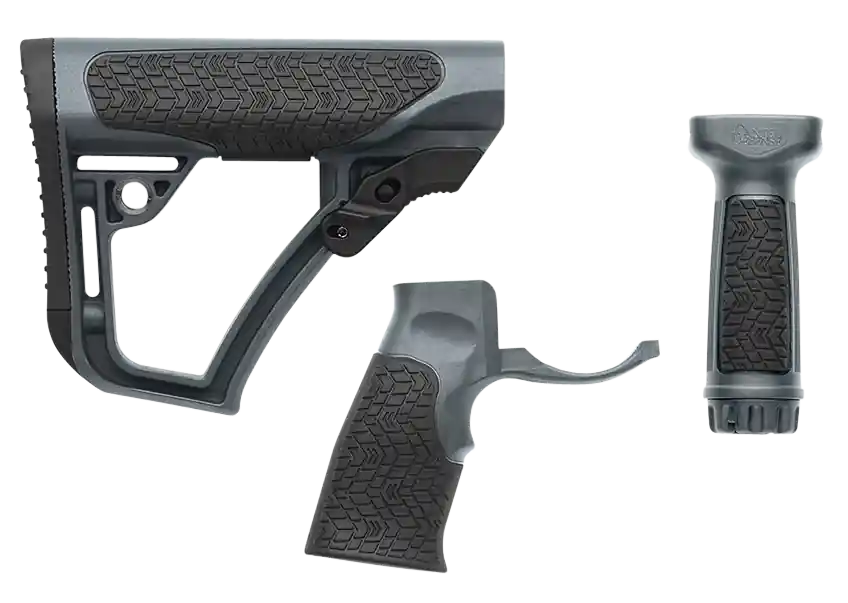 Daniel Defense AR-15 Tornado Gray Furniture Kit w/ Collapsible Stock, Pistol & Vertical Grip 2810206145012