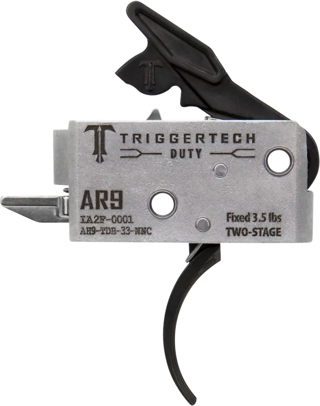 TRIGGERTECH AR-9 Duty Two-Stage Curved Drop-In Trigger, Fixed 3.5 lb Pull AH9TDB33NNC