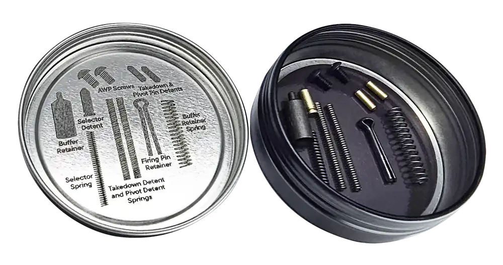 Rise Armament Oh S it Kit AR-15 Spare Parts Kit with Magnetic Tin Organizer RAOSK015