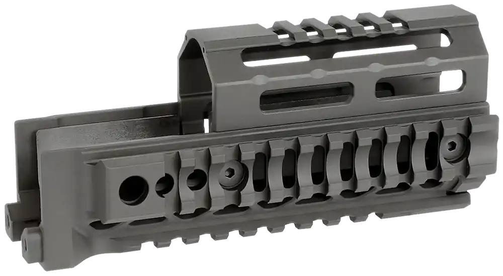 Midwest Industries AK Alpha Quad Rail Handguard 6in Black 6061 Aluminum for AK-47/74 MIAKALPHAQR6