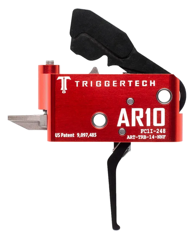 TriggerTech Diamond AR-10 Drop-In Two-Stage Straight Trigger, Black/Red ARTTRB14NNF