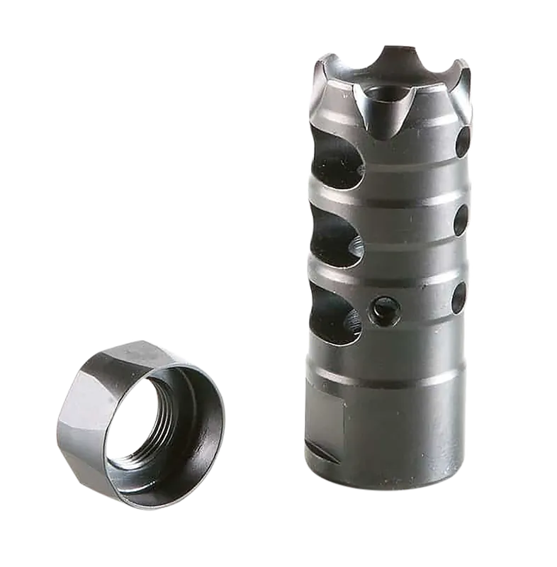 Patriot Ordnance Factory Triple Port Muzzle Brake, Black Nitride Steel 1/2x28 for 5.56/.223 00308