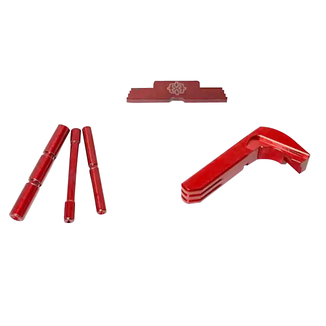 Cross Armory Glock Gen4 Extended Controls 3-Piece Upgrade Kit, Red Anodized CRG4OKRD