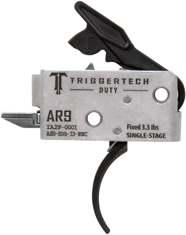 TriggerTech AR-9 Duty Curved Single-Stage Trigger, Fixed 3.5 lb Pull Weight AH9SDB33NNC