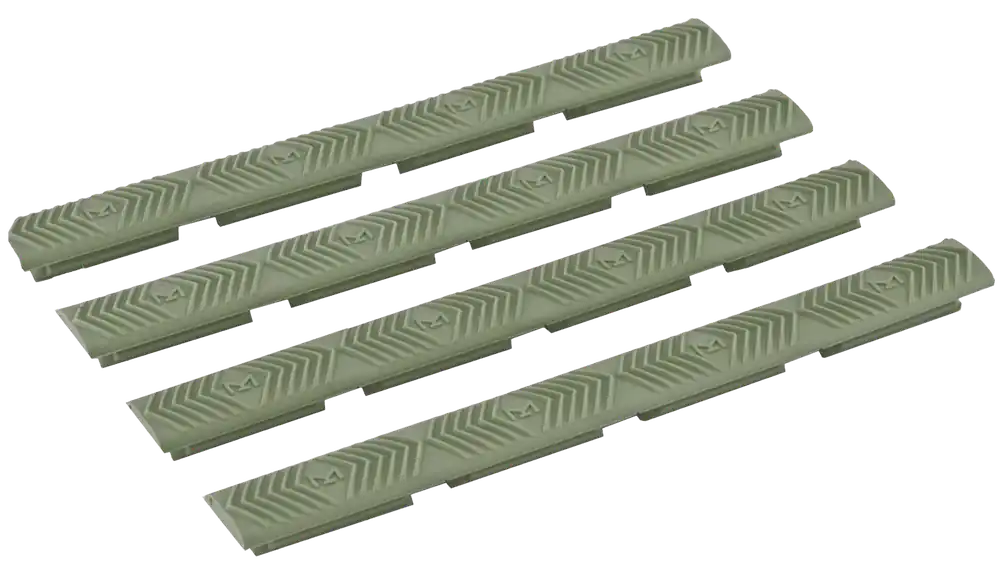 Ergo M-LOK WedgeLok Slot Covers, OD Green Rubber Low-Profile Aggressive Texture 4332OD