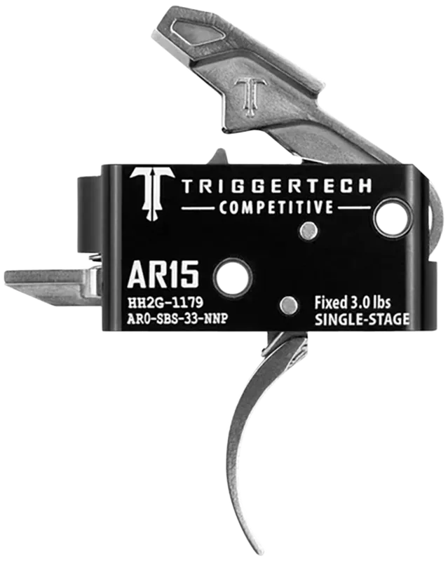 TriggerTech Competitive AR-15 Single-Stage Trigger, Pro Curved, Fixed 3 lb Pull, AR0SBS33NNP